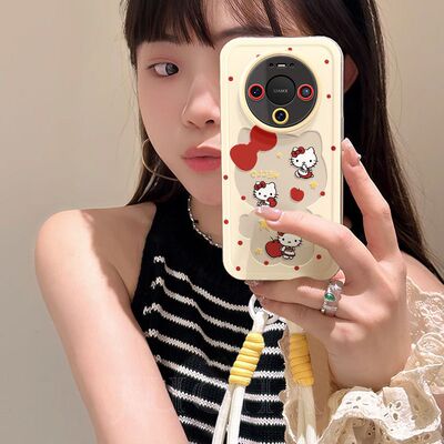 适用华为mate80rs手机壳艺术感卡通HUAWEImate80pro波点凯蒂猫