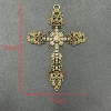 52/Big Flower Vine Ancient Gold Diamond Cross