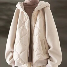 专柜清仓加厚连帽棉衣2025冬季新款棉服棉袄夹棉加绒秋冬棉外套女