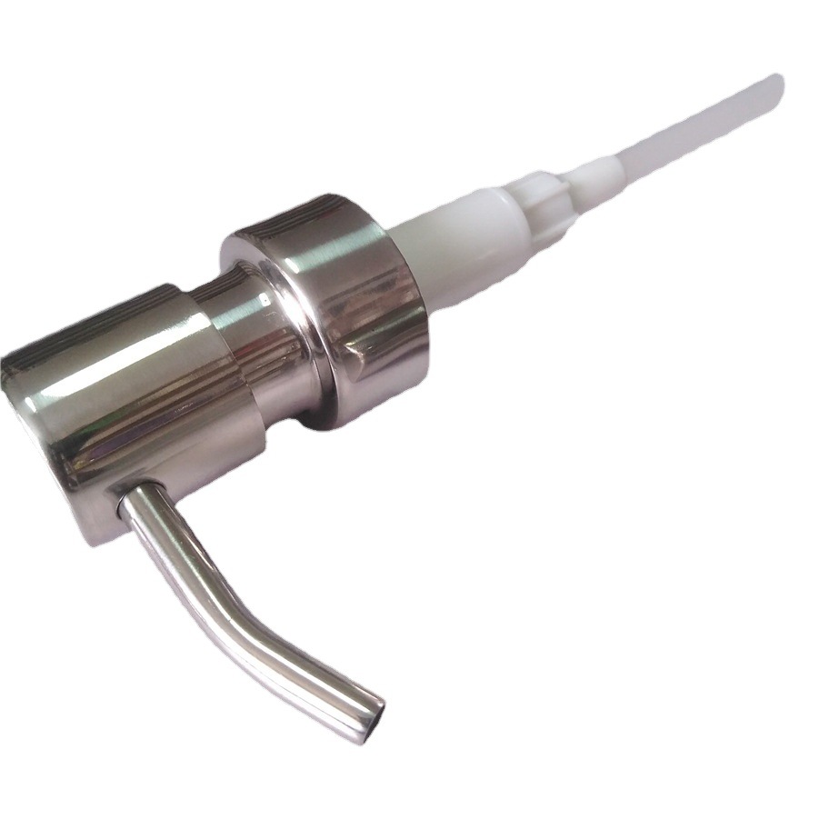 En stock 28 dientes boquilla de metal cerámica loción prensa dispensador de jabón Lavado de Manos botella de loción 304 cabeza de la bomba de acero inoxidable