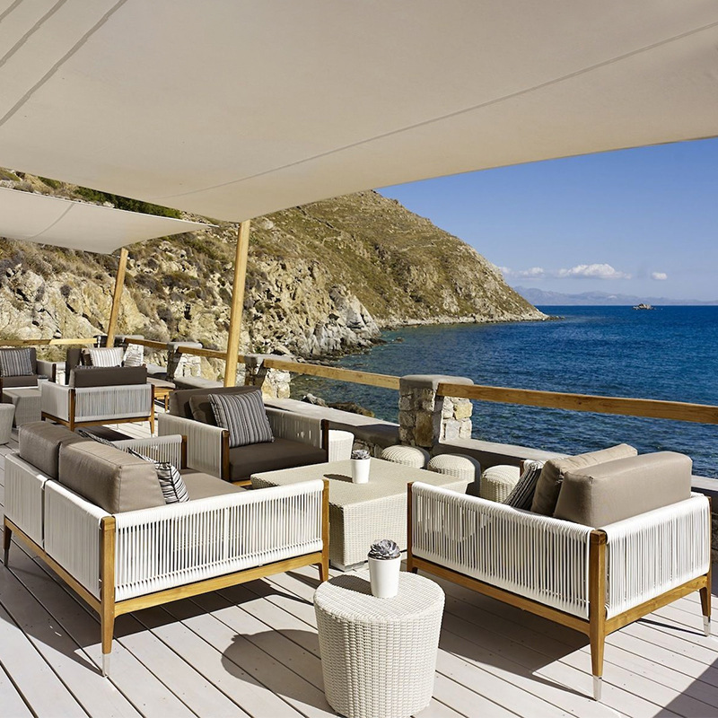 silla de teca al aire libre sofá patio balcón jardín de alojamiento de caña ocio combinación de cordón impermeable muebles al aire libre