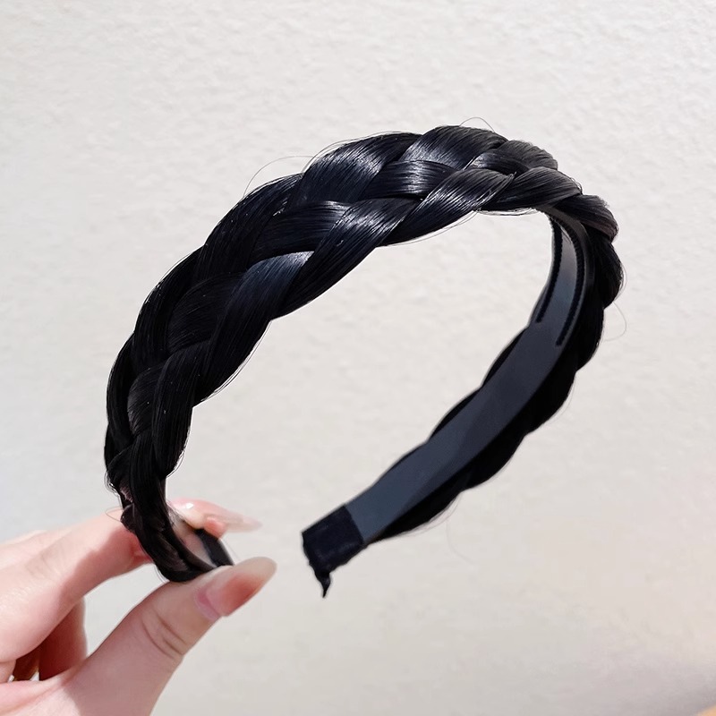 Espina de pescado trenza peluca diadema de una sola pieza de las mujeres torcedura trenza pinza de pelo Pelo vinculante pelo presionando diadema tocado Internet celebridad Nuevo 2024