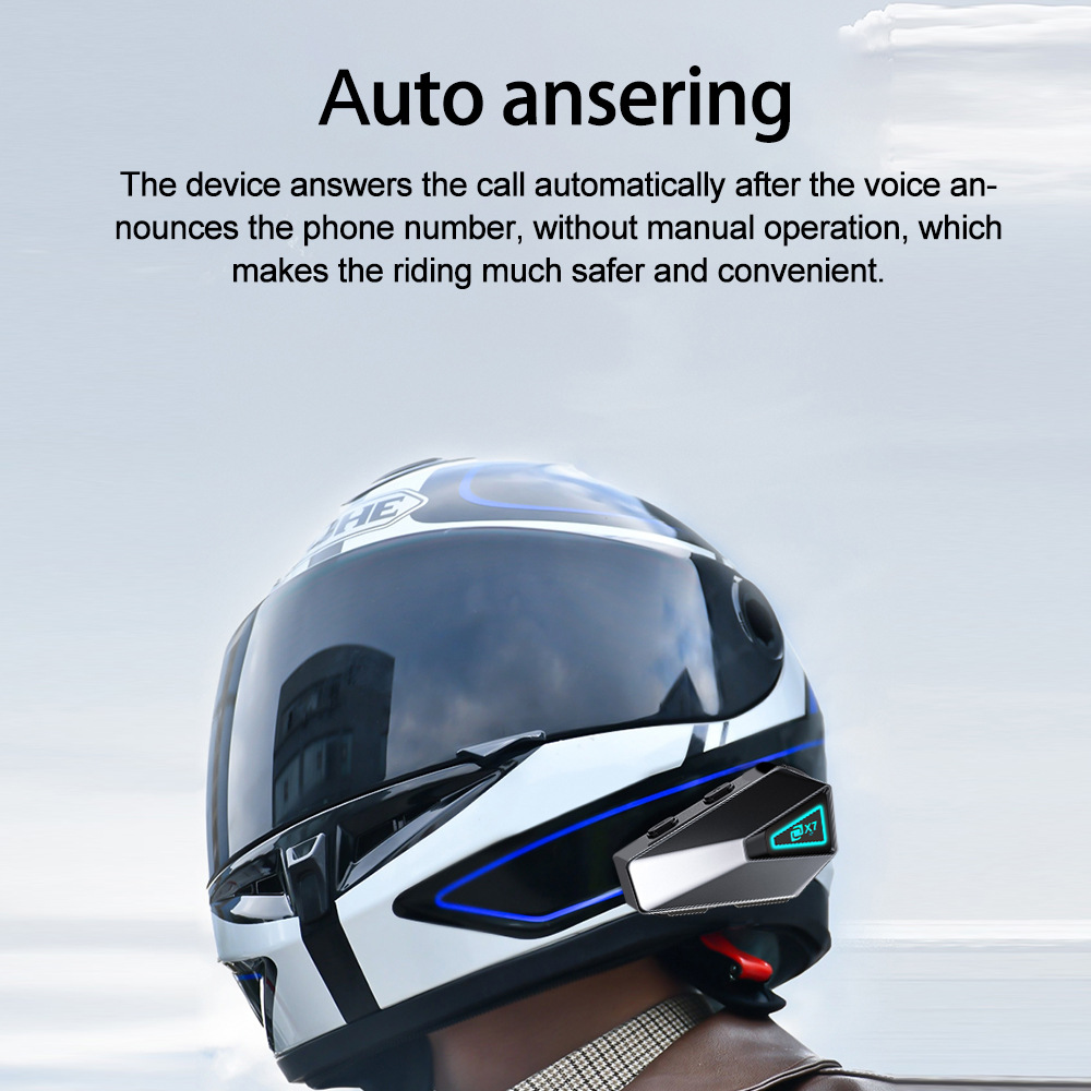 X7-Cyber ​​Motorcycle Helmet Headset Waterproof Wireless Bluetooth Music Headset Cycling Motorcycle Hands-Free Call