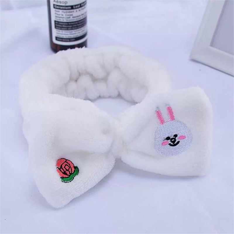 [Ventas directas de fábrica] lindo conejito de peluche banda de pelo Oso de dibujos animados cara lavado arco banda de pelo