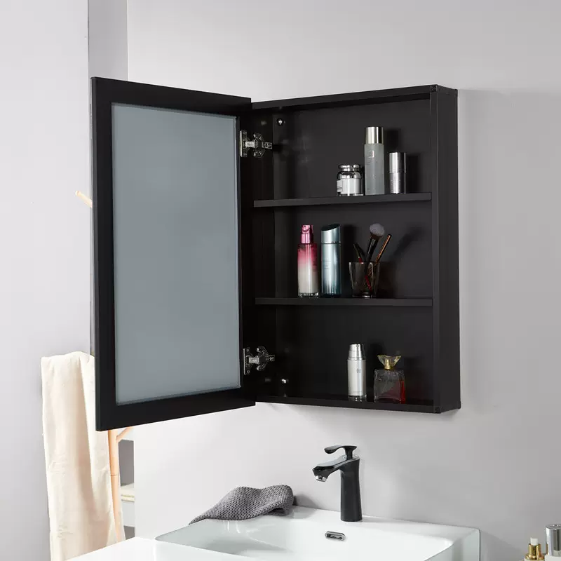 铝合金浴室镜柜厕所镜面柜卫生间挂墙式镜箱置物架