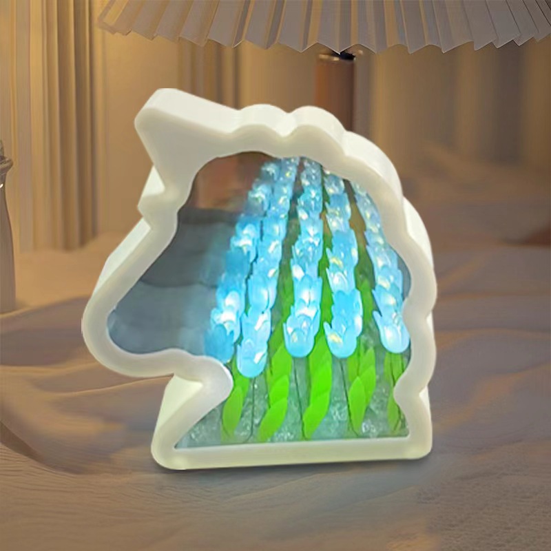 Handmade diy unicorn flower sea night light [bunk color]