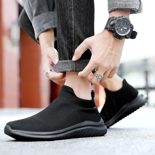 Men's Sporty Casual Padded Socks Shoes 35-45 Size Trendy Plus Size Couple Lazy Knit Shoes