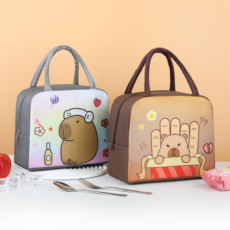 Bolsa de almuerzo portátil estilo caricatura, bolsa térmica para el trabajo y la escuela, bolsa para lonchera, bolsa para conservar alimentos frescos, portátil.
