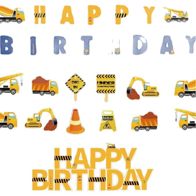 GTZ-segunda bandera de tirón de caramelo 1 Decoración de cumpleaños Bandera de tirón 1 elemento de piruleta 1 Bandera de piruleta 1 huevo grande