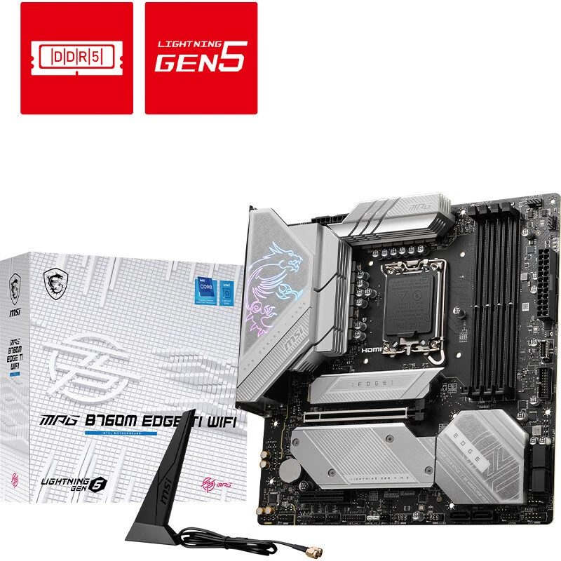 Материнская плата MPG B760M EDGE TI WIFI Blade Titanium DDR5 поддерживает CPU 1360