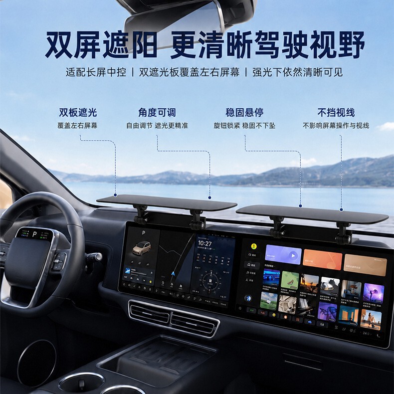 Cross-Border Car Center Console Sun Visor, Light-Blocking Panel, Multi-Angle Adjustment, Anti-Glare, Sun Protection, Navigation Without Distraction Cross-Border Car Center Console Sun Visor, Light-Blocking Panel, Multi-Angle Adjustment, Anti-Glare, Sun Protection, Navigation Without Distraction