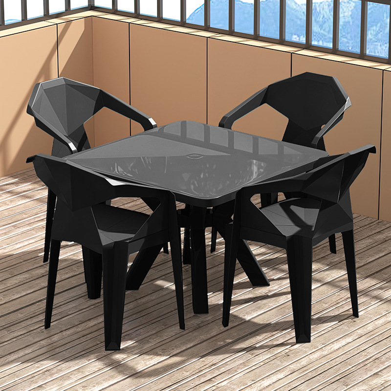 [블랙] 테이블 1개(92cm) + 의자 4개 [식탁의자세트]