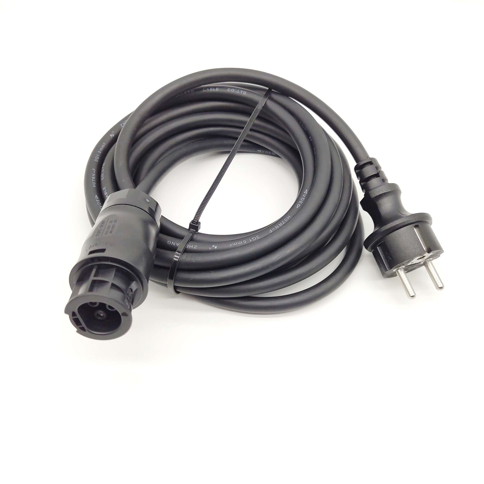 欧规光伏电源连接线太阳能发电光伏逆变器AC公母端头IP68延长线