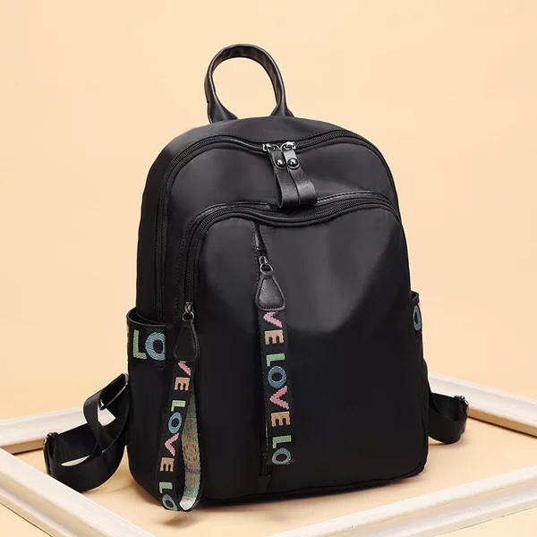 Letter Ribbon Backpack 2026 New Oxford Cloth Women's Bag Casual Backpack Korean Style Nylon Student Travel School Bag