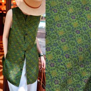 Rayon Fragrant Cloud Yarn Small Floral Floral Short-Sleeved Suit Cheongsam Dress Top Vest Fabric Fabric