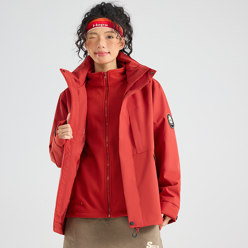 秋冬季冲锋衣防风防水三合一外套可拆卸羽绒内胆登山服定制LOGO字|undefined
