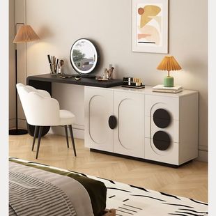 Modern Minimalist Designer High-End Dressing Table Italian Minimalist Dressing Table Storage Cabinet Integrated Cream Style Bedroom
