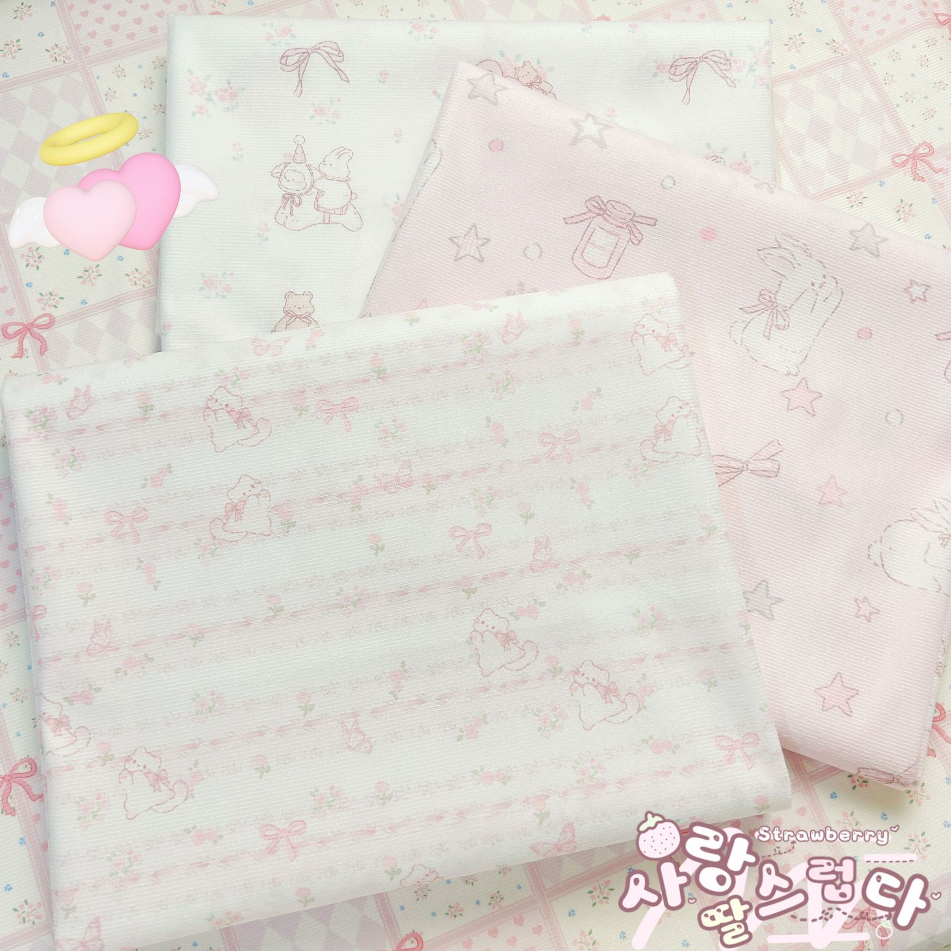 Cartoon Anime Cute Ins Style Tablecloth Desk Cat Floral Student Rectangular Table Desk Round Table Pastoral Style