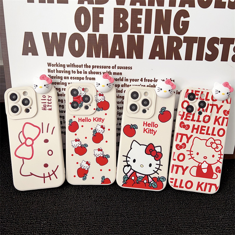 Suitable for Huawei Changxiang 60pro lying cover phone case Red Hello Kitty 50Z/20/8 bracket doll rope 10s