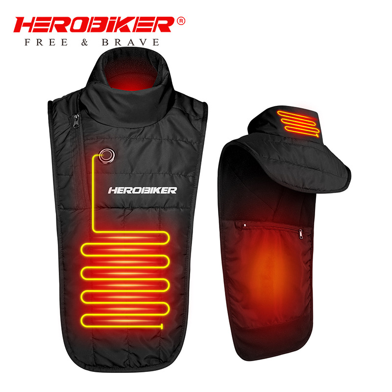 chaleco de calentamiento eléctrico de cuello de motocicleta multifuncional portátil de protección de hombros sin mangas de protección de pecho chaleco de cuello de protección de cuello