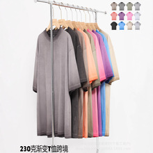 �ļ��¿��ذ�230g�������f����T��ˮϴ��缃�ޝu׃ɫ����oversiz