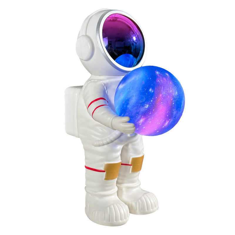 漫画風宇宙飛行士Bluetoothスピーカー ポータブルサブウーファー 光るギフト 小型スピーカー 星空グラデーションカラー|undefined