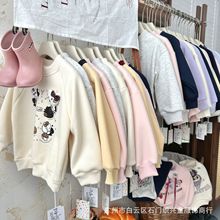 品牌秋冬圆领加绒儿童卫衣男童女童长袖宽松上衣童装尾款清货批发