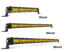 厂家直销  汽车LED超薄单排长条灯越野车灯中网改装灯 工作灯黄光