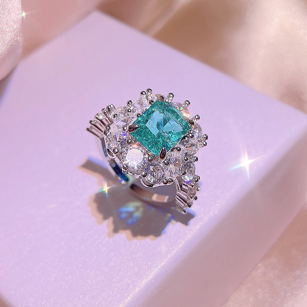 Tiktok transmisión en vivo Paraiba moda pendientes anillo colgante conjunto de tres piezas