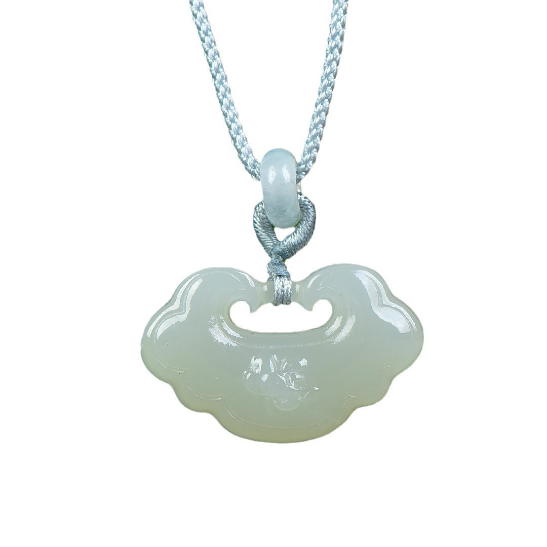 HETIAN JADE PEACE LOCK JADE PENDANT 의 제이드 피트 펜던트 남녀 루이 잠금 목걸이 백일 선물 재스퍼 펜던트