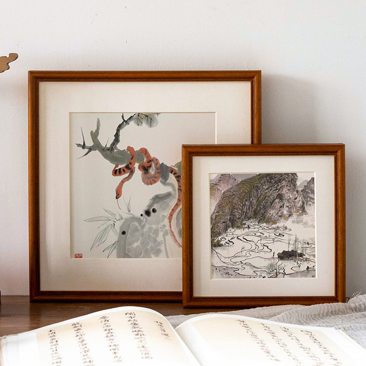 Chinese traditional painting frame calligraphy and painting mounting frame 33 50 calligraphy photo frame wall can be customized any size solid wood frame