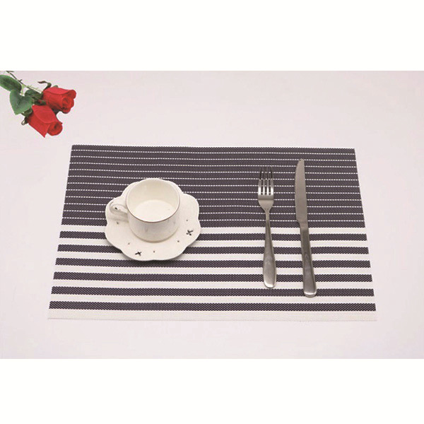 Teslin blanco rayado PVC mantel al por mayor diseño de restaurante europeo occidental mantel placa estera de aislamiento antideslizante