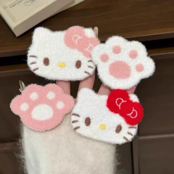 Cute Cartoon Red Kitty Cat Velcro Hair Accessories Broken Hair Bangs Stickers Side Clip Hairpin Outer Headwear