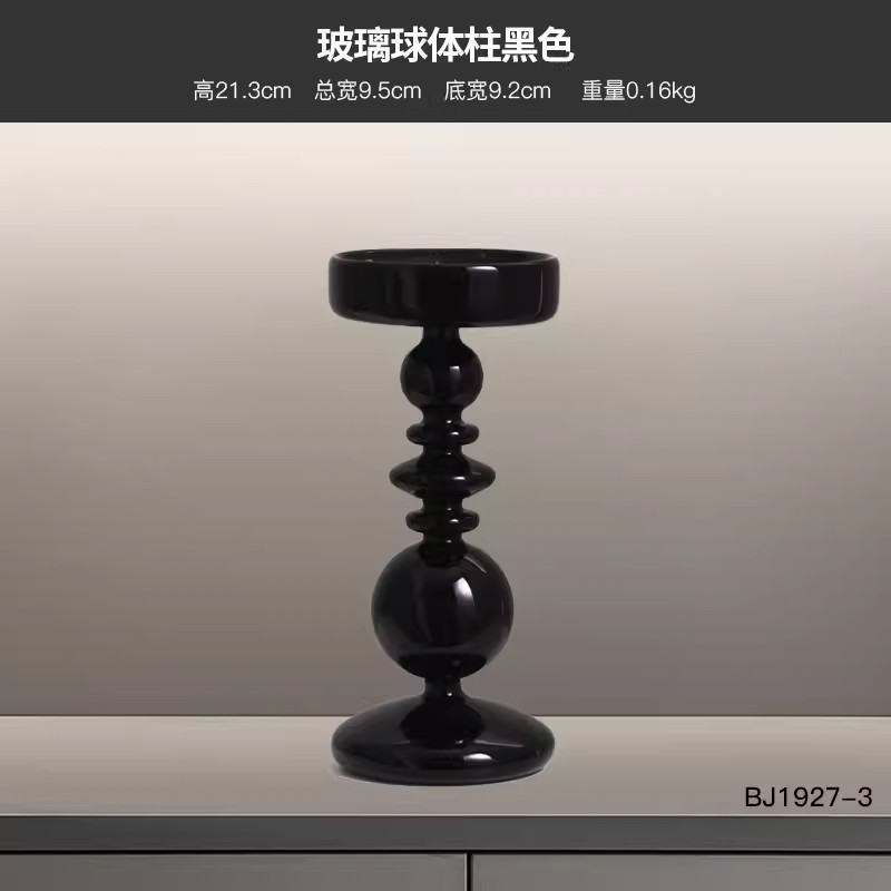 유리 구 기둥 장식품