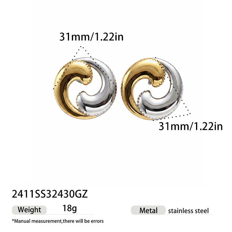 TENA Europa y los Estados Unidos transfronterizos en línea de color oro y plata aretes geométricos minimalistas de diseño de personalidad aretes al por mayor