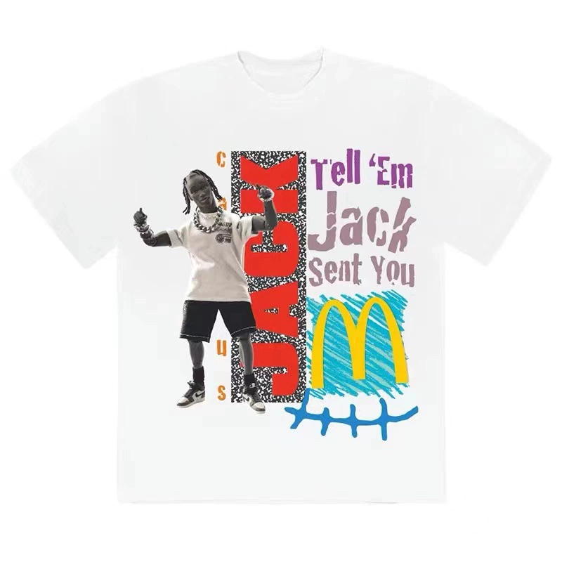 Трансграничный европейский и американский модный бренд Travis Scott-кобрендовая футболка с коротким рукавом и принтом M-символов для мужчин и женщин, High Street BF Half Sleeve