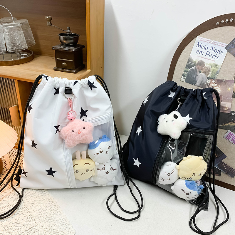 Cross-border Wholesale Large Capacity Drawstring Drawstring Pocket Backpack College Student Schoolbag Lightweight Casual Cute Travel Backpack Cross-border Wholesale Large Capacity Drawstring Drawstring Pocket Backpack College Student Schoolbag Lightweight Casual Cute Travel Backpack