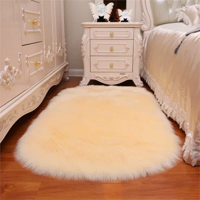 Sofa Cushion Girl's Cabinet Blanket Car Carpet - off-white-6090cm-oval