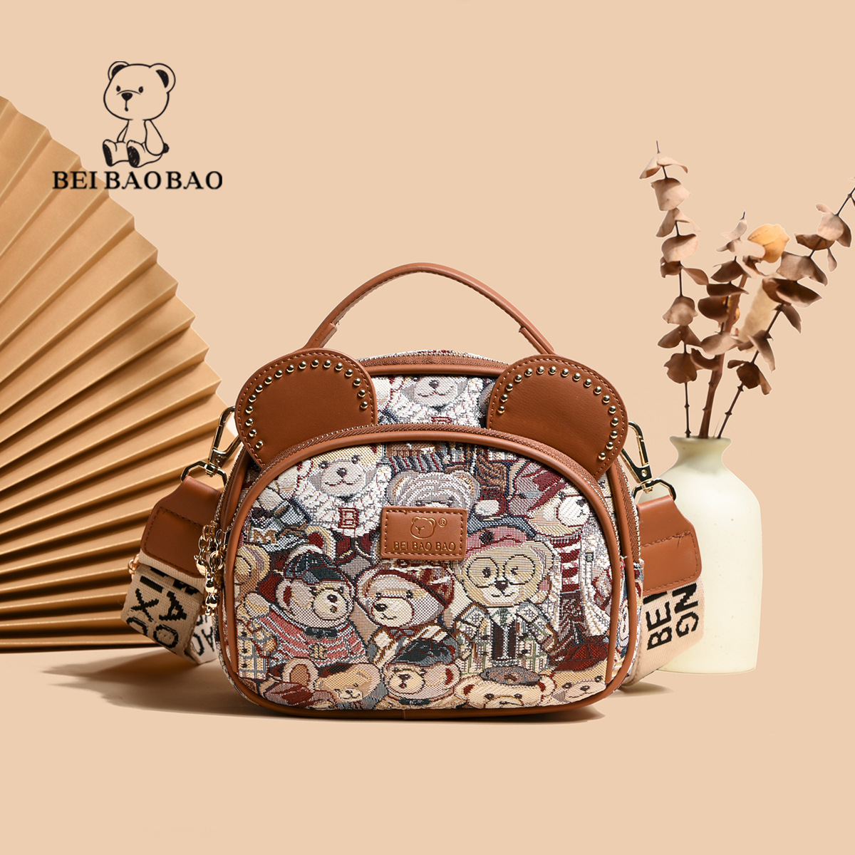Beibao Source Factory Women 's Bag Sweet Bunny Bag popular moda bolso de nicho de hombro inclinado