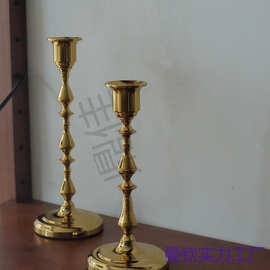 法式金属铁艺复古摆件黑色烛台圣诞万圣节装饰婚庆道具蜡烛架