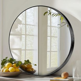 Factory Customized Wall-Mounted Mirror Bathroom Mirror Light Luxury Round Dressing Mirror Home Wall-Mounted Mirror