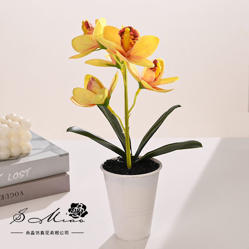 Flores falsas impresión 3D película Huilan bonsai simulación flor de moda creativa decoración planta artificial simulación maceta