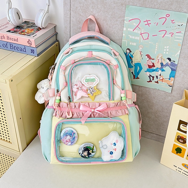 Bolsa de dolor de hombro de arco japonés de color contraste, bolsa de dolor de alta calidad, bolsa de dolor de alta capacidad, bolsa de dolor transparente