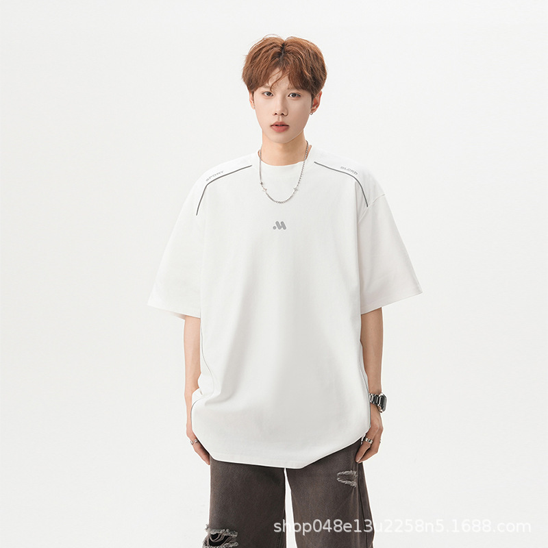 索罗娜短袖T恤男女夏季新款潮牌宽松设计感半袖百搭情侣休闲上衣