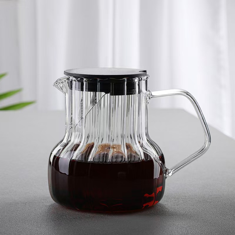 ✅ Cafetera de vidrio con cubierta Cafetera de café compartida Cafetera de café casera Cafetera de extracción en frío con filtro