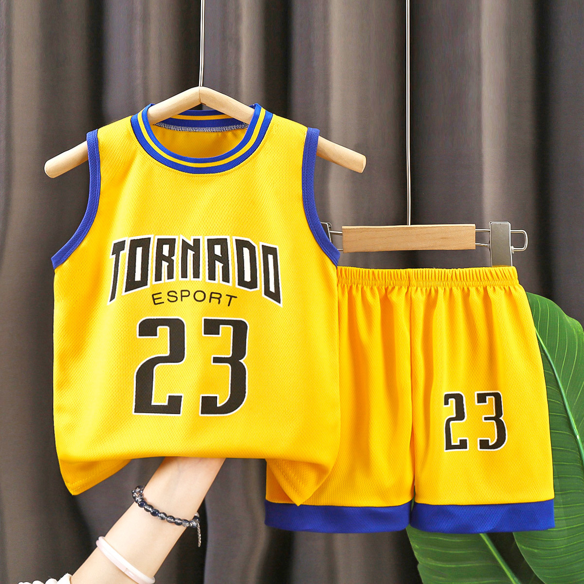 Yellow uniform number 23