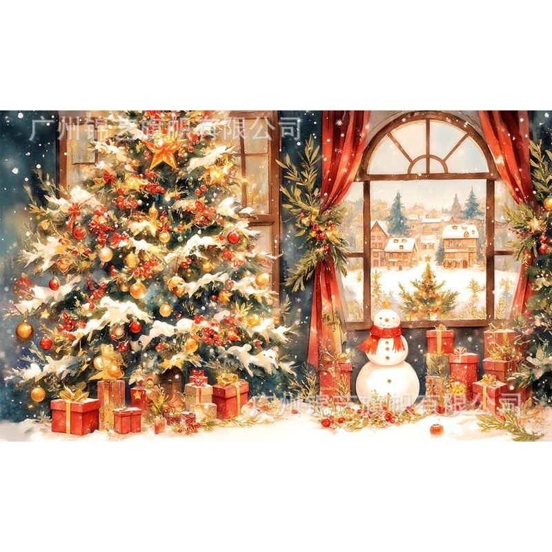 新しいクリスマス背景布アマゾンクリスマスツリーホリデーバナー装飾パーティーシーンレイアウト|undefined