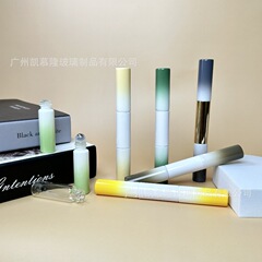 2025新款圆形状双头双管滚珠瓶5ml眼部按摩走珠瓶 玻璃精油分装瓶