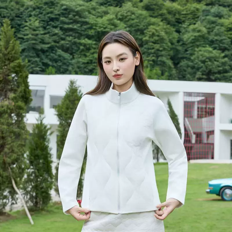 秋冬新款90白鸭绒保暖修身上衣高端立领羽绒服外套户外运动瑜伽女