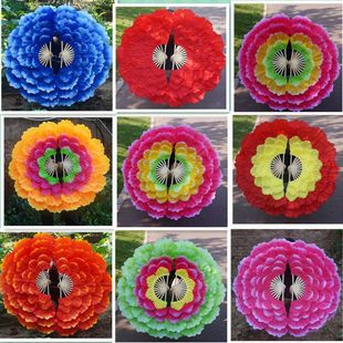 Opening Dance Fan Dance Double-Sided Petal Peony Large Flower Fan Yangko Fan Square Dance Jieqi